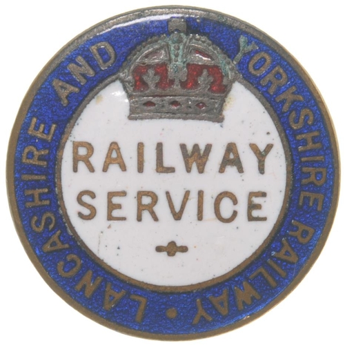 772 - LYR (crown to top) WW1  Railway Service badge, brass/enamel, by Fattorini. (C2) (Dispatch by Mailbox... 