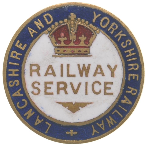 779 - LYR (centre crown, large flourish) WW1 Railway Service, brass/enamel, by Fattorini. (C2) (Dispatch b... 