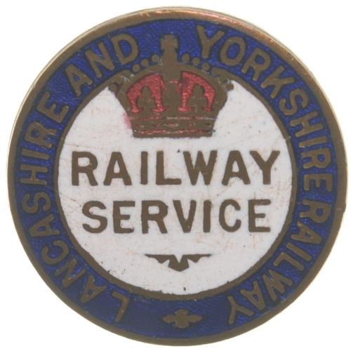 795 - LYR (centre crown, medium flourish) WW1 War Railway Service, brass/enamel, by Fattorini. (C2) (Dispa... 