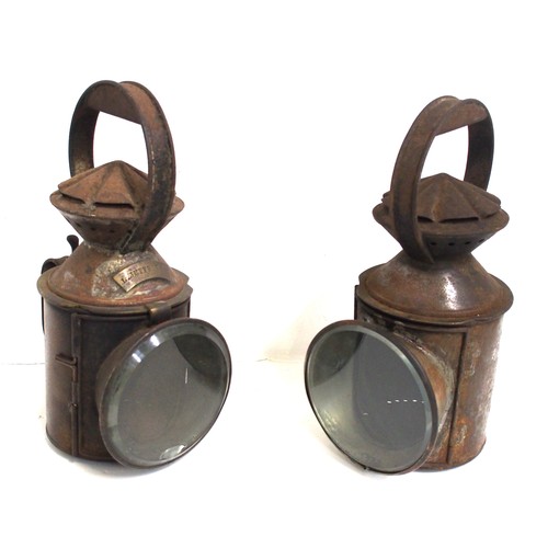 950 - GWR early pattern 3 aspect handlamps (pre dating the copper top pattern) for spares.repair, one has ... 