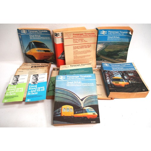 986 - Four boxes of WTTS & Public timetables, old DMU diagrams for Heaton/Neville Hill etc - a delve. (PAL... 