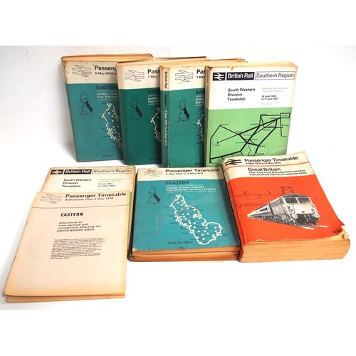 986 - Four boxes of WTTS & Public timetables, old DMU diagrams for Heaton/Neville Hill etc - a delve. (PAL... 