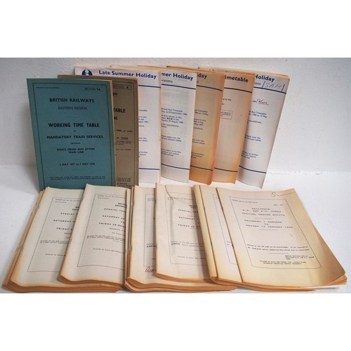 986 - Four boxes of WTTS & Public timetables, old DMU diagrams for Heaton/Neville Hill etc - a delve. (PAL... 