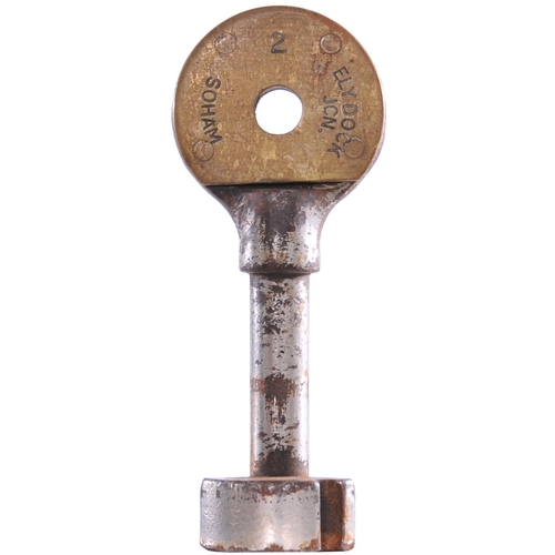 109 - A single line key token, ELY DOCK JCN-SOHAM, (chromed steel/brass plate), from the Ely to Newmarket ... 