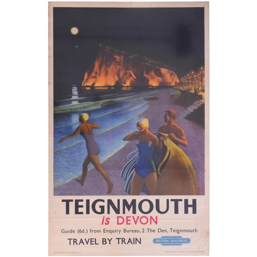 12 - A BR(W) double royal poster, TEIGNMOUTH IS DEVON, by Douglas Mays, 1957. Rolled with folds, minor ed... 