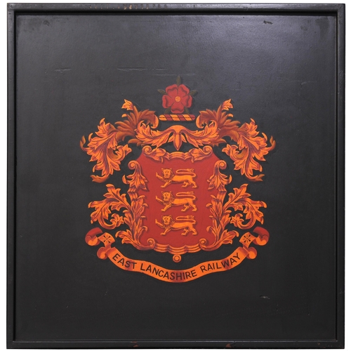 149 - A mounted coat of arms, EAST LANCASHIRE RAILWAY. The company was formed in 1844 and became part of t... 