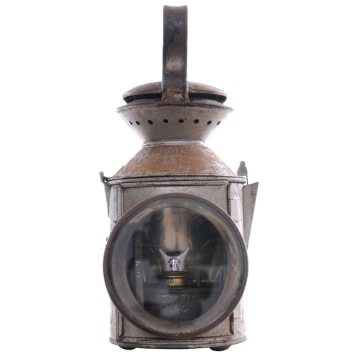 151 - A GER type sliding knob handlamp, the collar stamped TOTTENHAM, complete with LNER vessel and burner... 