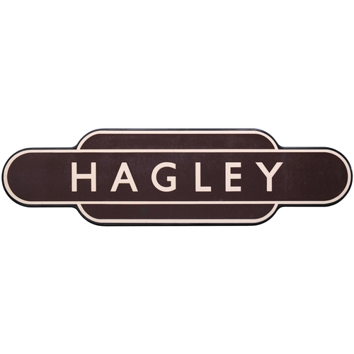 152 - A BR(W) totem sign, HAGLEY, (f/f), from the Stourbridge Junction to Kidderminster section of the Sno... 