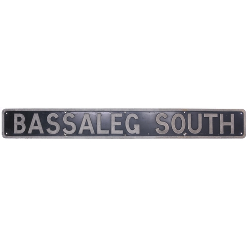 154 - A BR(W) signal box nameboard, BASSALEG SOUTH, from the Brecon and Merthyr Newport to Machen section ... 