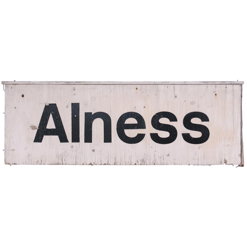 160 - A BR station sign, ALNESS, from the Dingwall to Invergordon section of the Far North Line to Wick an... 