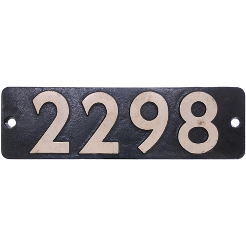 181 - A smokebox numberplate, 2298, from a GWR 2251 Class 0-6-0 built at Swindon in June 1938. A long time... 