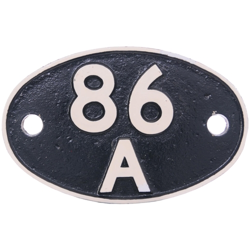 184 - A shedplate 86A, Ebbw Junction (1948-September 1963), Cardiff Canton (September 1963-May 1973). Repa... 