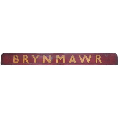 185 - A carriage board, BRYNMAWR-NEWPORT HIGH STREET, used on the GW and LNWR route in the Eastern Valleys... 