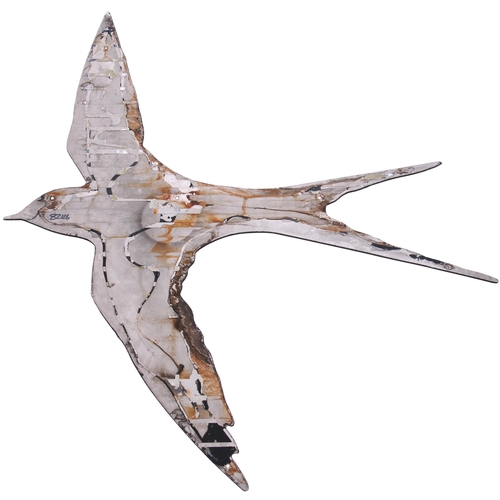 187 - An InterCity swallow emblem, ex 82 126, stainless steel, 31