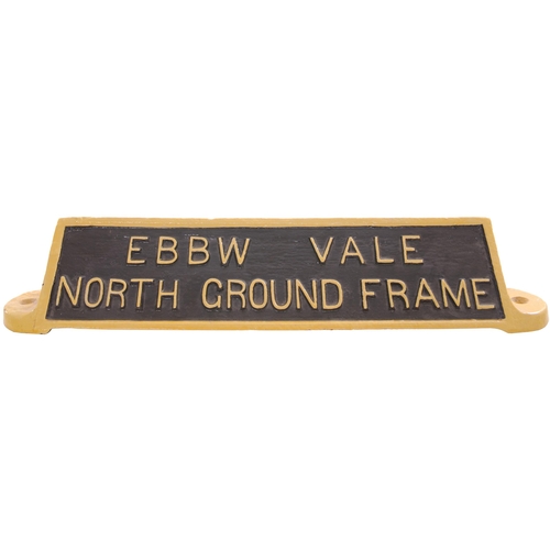 189 - A GWR nameboard, EBBW VALE GROUND FRAME, from the terminus of the branch from Newport and Aberbeeg. ... 