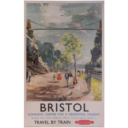 20 - A BR(W) double royal poster, BRISTOL, by L A Wilson, a view of the Avon Gorge and Clifton Suspension... 