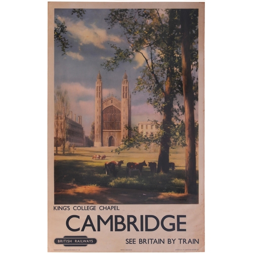 342 - A BR(E) double royal poster, CAMBRIDGE, KINGS'S COLLEGE CHAPEL, by Shepherd, rolled, minor marks to ... 