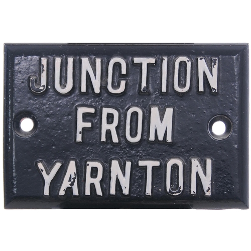 349 - A pair of LNWR signal lever description plates, JUNCTION FROM YARNTON, believed to be from Oxford Ro... 