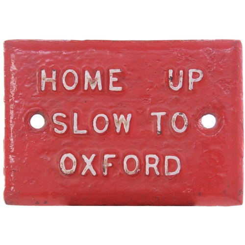 349 - A pair of LNWR signal lever description plates, JUNCTION FROM YARNTON, believed to be from Oxford Ro... 