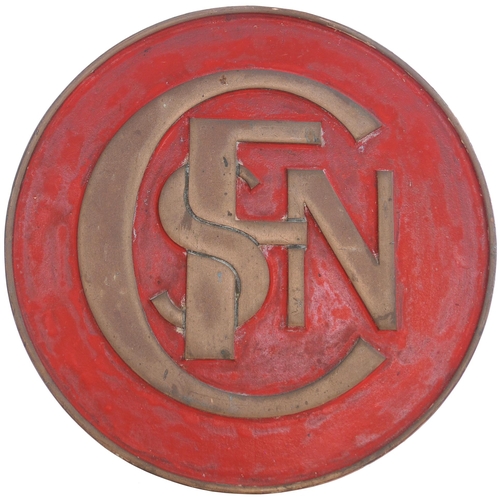 359 - An SNCF smokebox roundel, cast brass, 14