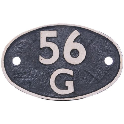 391 - A shedplate 56G, Hammerton Street (July 1956-December 1967 when it became 55F). The front repainted.... 