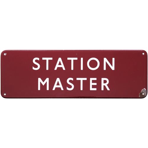 413 - A BR(M) doorplate, STATION MASTER, (f/f), enamel, 18