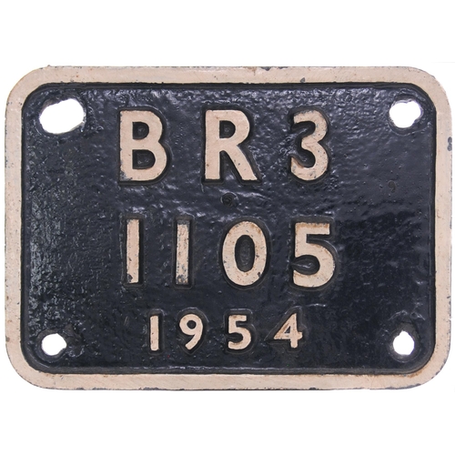 425 - A BR Standard class tenderplate, BR3 1005, 1954, from a 3000 gallon tender coupled new with Standard... 