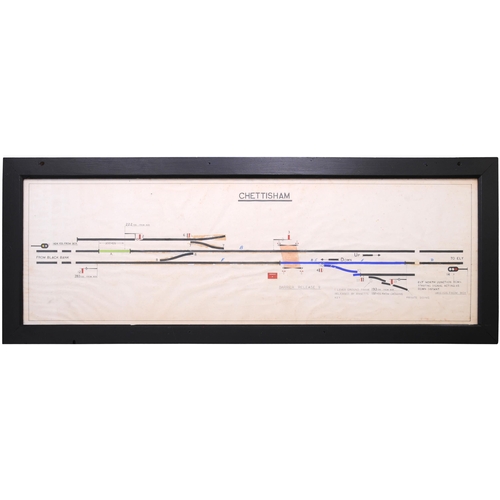 437 - A BR(E) signal box diagram, CHETTISHAM, from the March to Ely route. 52½