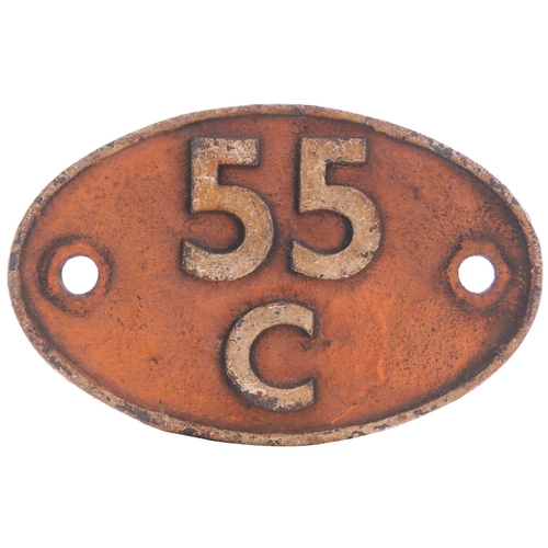 438 - A shedplate, 55C, (Farnley Junction-September 1956-November 1966), later used by Healey Mills (Decem... 