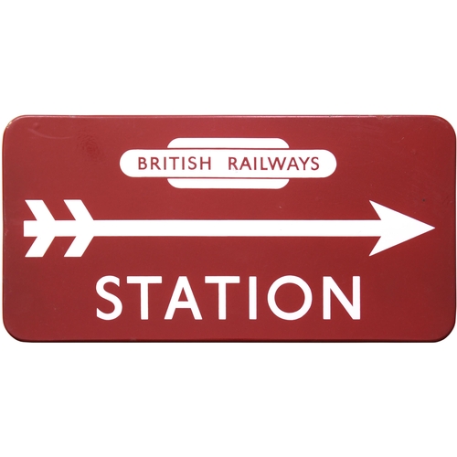 441 - A BR(M) direction sign, BRITISH RAILWAYS STATION, enamel, 21