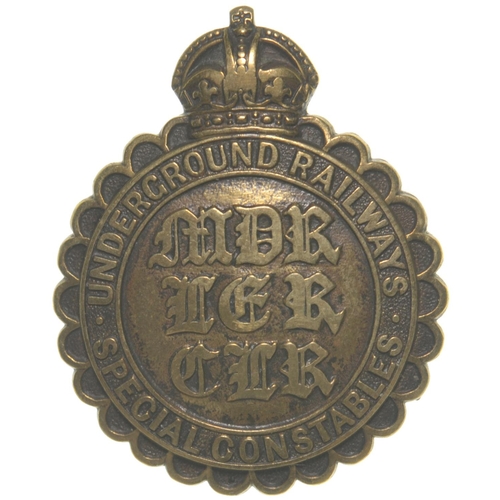 47 - A cap badge, UNDERGROUND RAILWAYS, SPECIAL CONSTABLES MDR, LER, CLR (Met District, London Electric, ... 