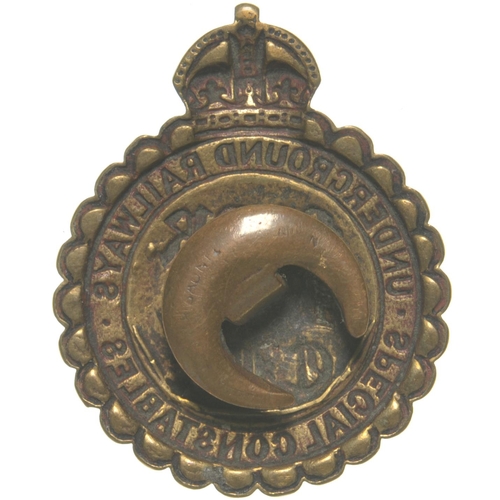 47 - A cap badge, UNDERGROUND RAILWAYS, SPECIAL CONSTABLES MDR, LER, CLR (Met District, London Electric, ... 