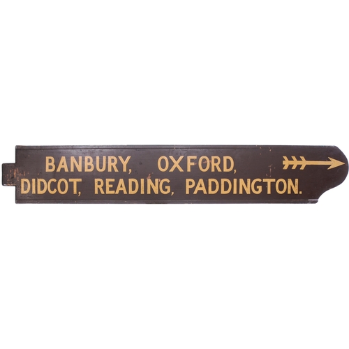 50 - A fingerboard, BANBURY, OXFORD, DIDCOT, READING, PADDINGTON, from Leamington Spa. Painted wood, leng... 