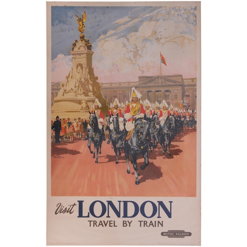 53 - A BR(W) double royal poster, LONDON, HORSE GUARDS, by Gordon Nicholl. Rolled, minor foxing at top bo... 