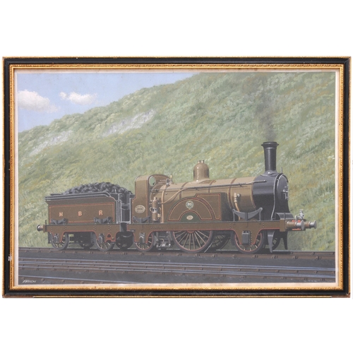 56 - An original painting, NORTH BRITISH RAILWAY 1006, by Victor Welch, watercolour, framed, overall 19¾x... 