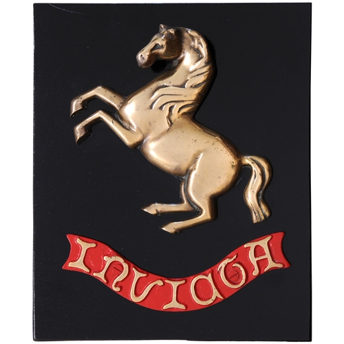 73 - An Aveling and Porter Invicta Prancing Horse emblem, cast brass, 8½