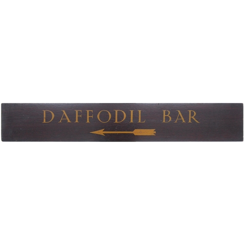 75 - A Pullman Car sign, DAFFODIL BAR (arrow). The car was used on the South Wales Pullman and moved to t... 