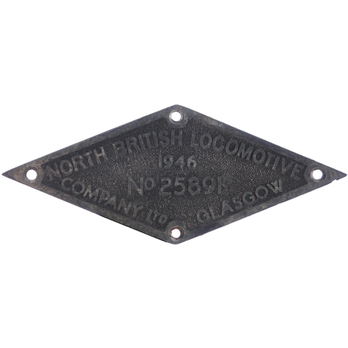 80 - A worksplate, NORTH BRITISH LOCOMOTIVE Co, 25891, 1946 from a LNER B1 Class 4-6-0 No 1135 becoming B... 