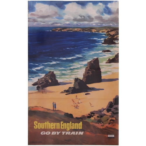 90 - A BR(S) double royal poster, SOUTHERN ENGLAND, by Langhammer, a view of Bedruthan Steps near Newquay... 