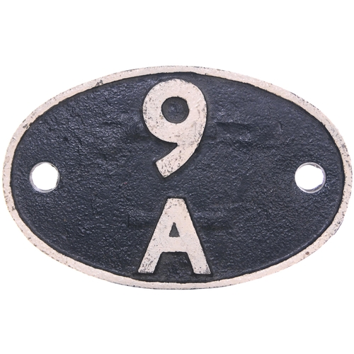 113 - Shedplate, 9A, Longsight (1948-May 1973), also D wagon plate. (2)  (Dispatch by Mailboxes/Collect fr... 