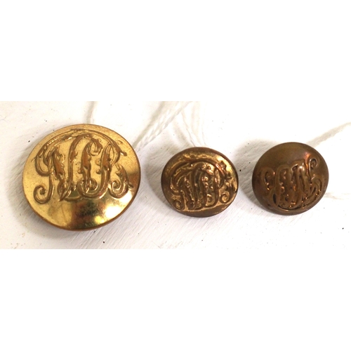 165 - Neath, Pontydawe and Brynamman Railway uniform buttons , two small one large by Firmin. (3) (D2) (Di... 