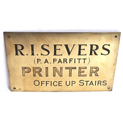 180 - Brass engraved office wall plate 