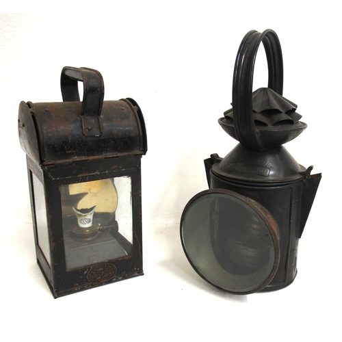 23 - GNR 3 aspect handlamp,  LNER general purpose handlamp by RC Murray & Co Glasgow, both lamps complete... 