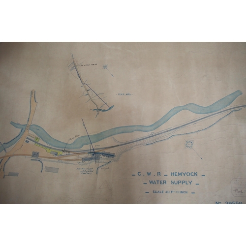 279 - Quantity of rolled GWR/BR(W) plans - Wantage Road 40' to the inch, Wycombe Railway 2 chain, GWR turn... 