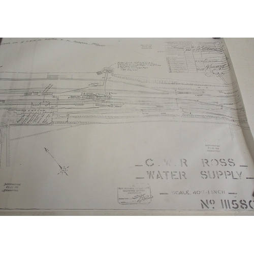 328 - Quantity of rolled GWR/BR(W) plans - Castle Bar park Halt (footbridge), GWR system map, Cirencester ... 