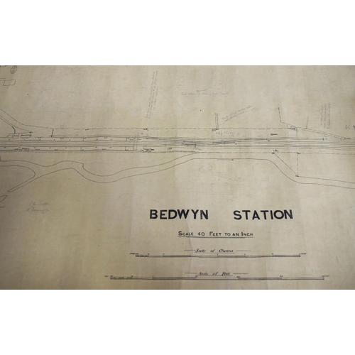 328 - Quantity of rolled GWR/BR(W) plans - Castle Bar park Halt (footbridge), GWR system map, Cirencester ... 