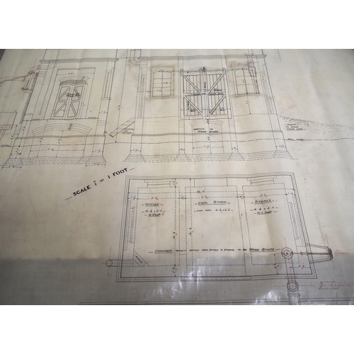 328 - Quantity of rolled GWR/BR(W) plans - Castle Bar park Halt (footbridge), GWR system map, Cirencester ... 