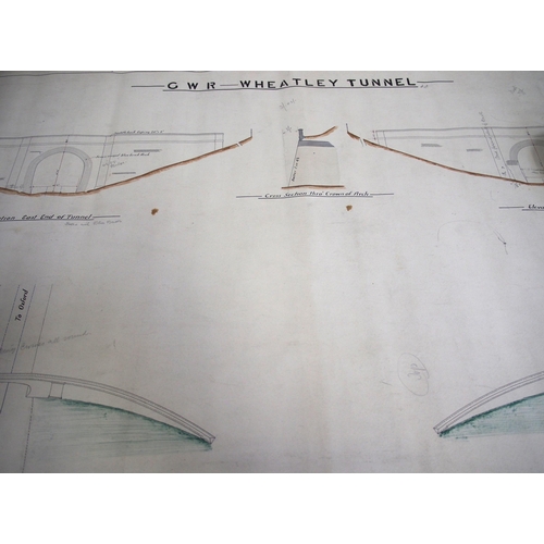 328 - Quantity of rolled GWR/BR(W) plans - Castle Bar park Halt (footbridge), GWR system map, Cirencester ... 