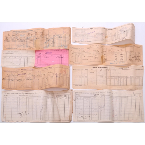 360 - SECR waybills and paperwork from Bridge station, Elhan Valley line, also other paperwork, as shown, ... 