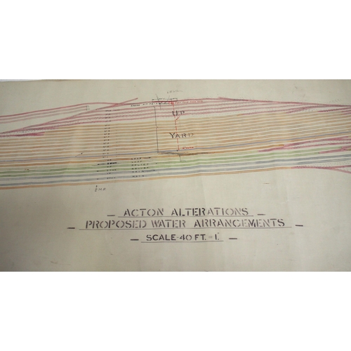 389 - Quantity of GWR/BR(W) rolled plans - Marlow OS 1876, Portesham Station building, Heathfield 1915 40'... 